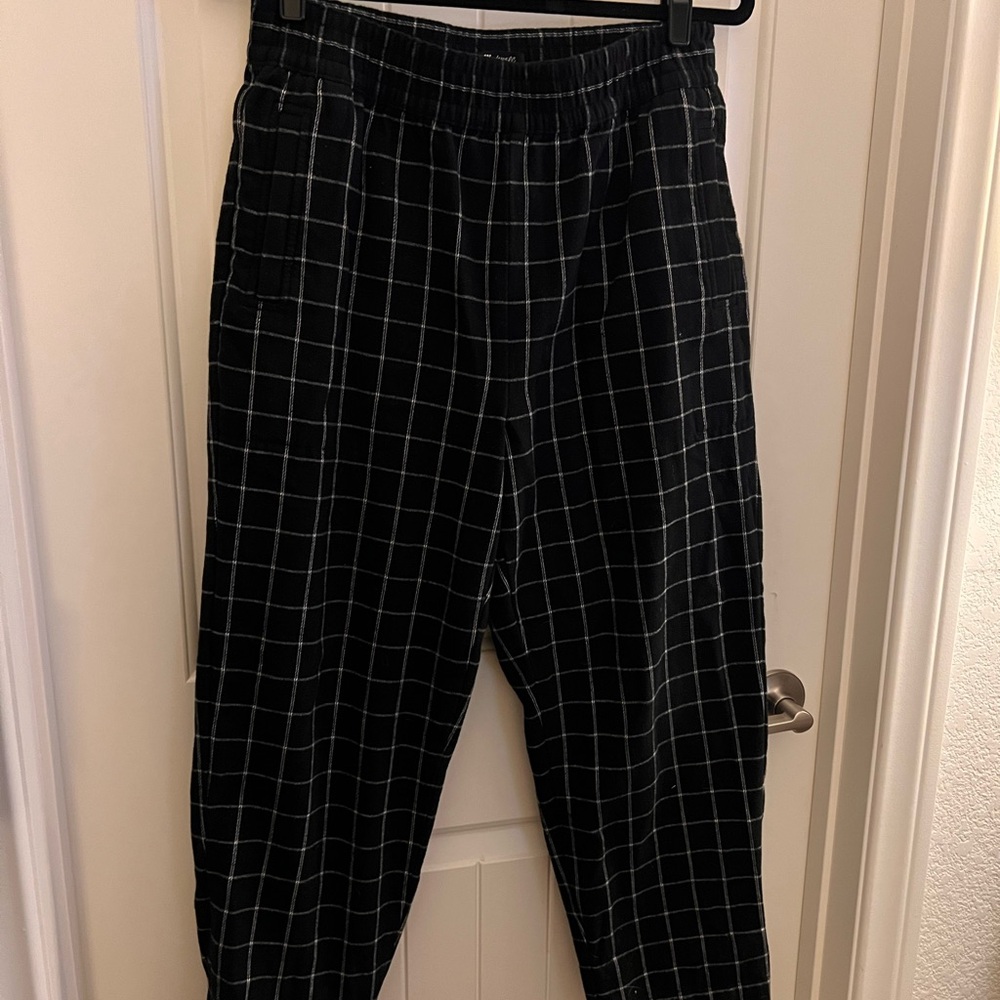 Madewell Black Plaid Pants